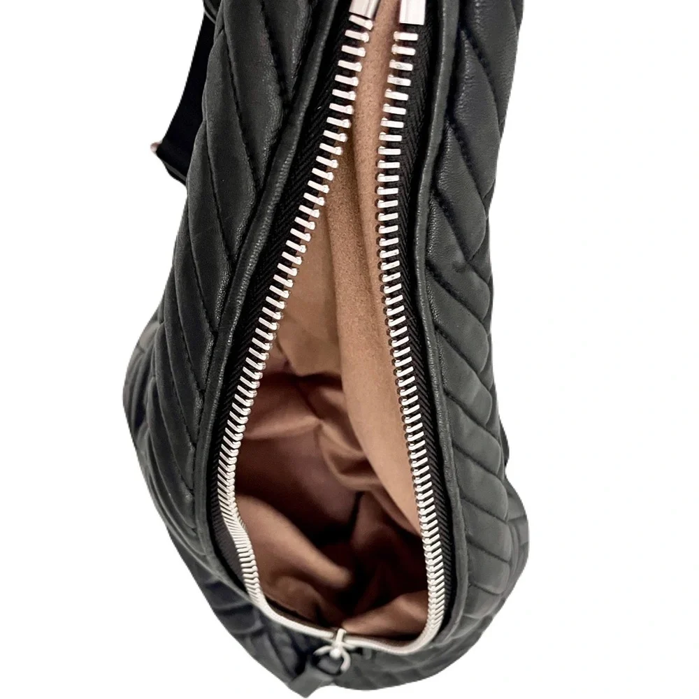 Mackage Black Quilted Leather ‘Dara’ Oversized Moto Hobo Bag